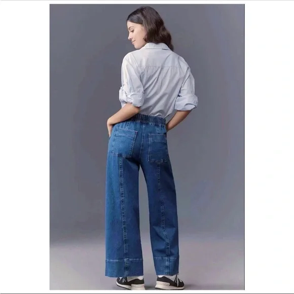 Anthropologie Maeve Tie Waist Wide Leg Jeans Size Medium Denim